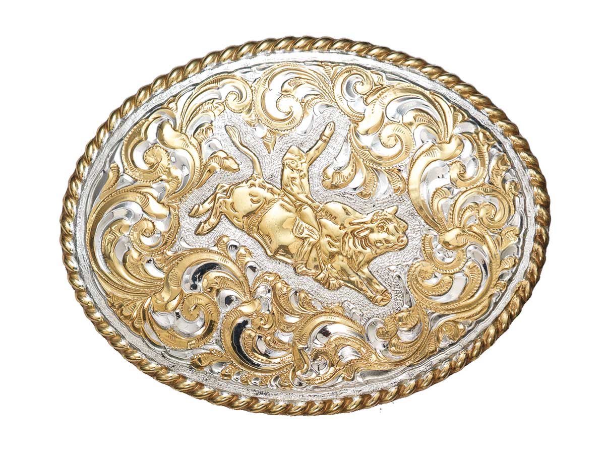 CRUMRINE BULL RIDER RODEO BUCKLE