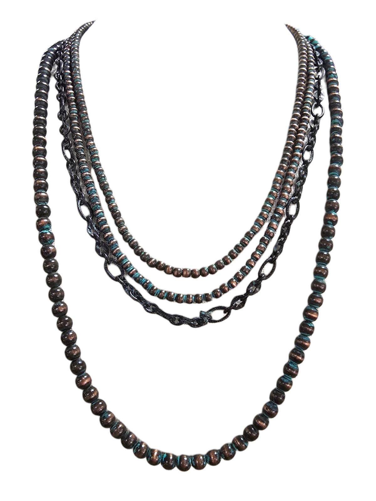 Patina Beaded Layered Necklace
