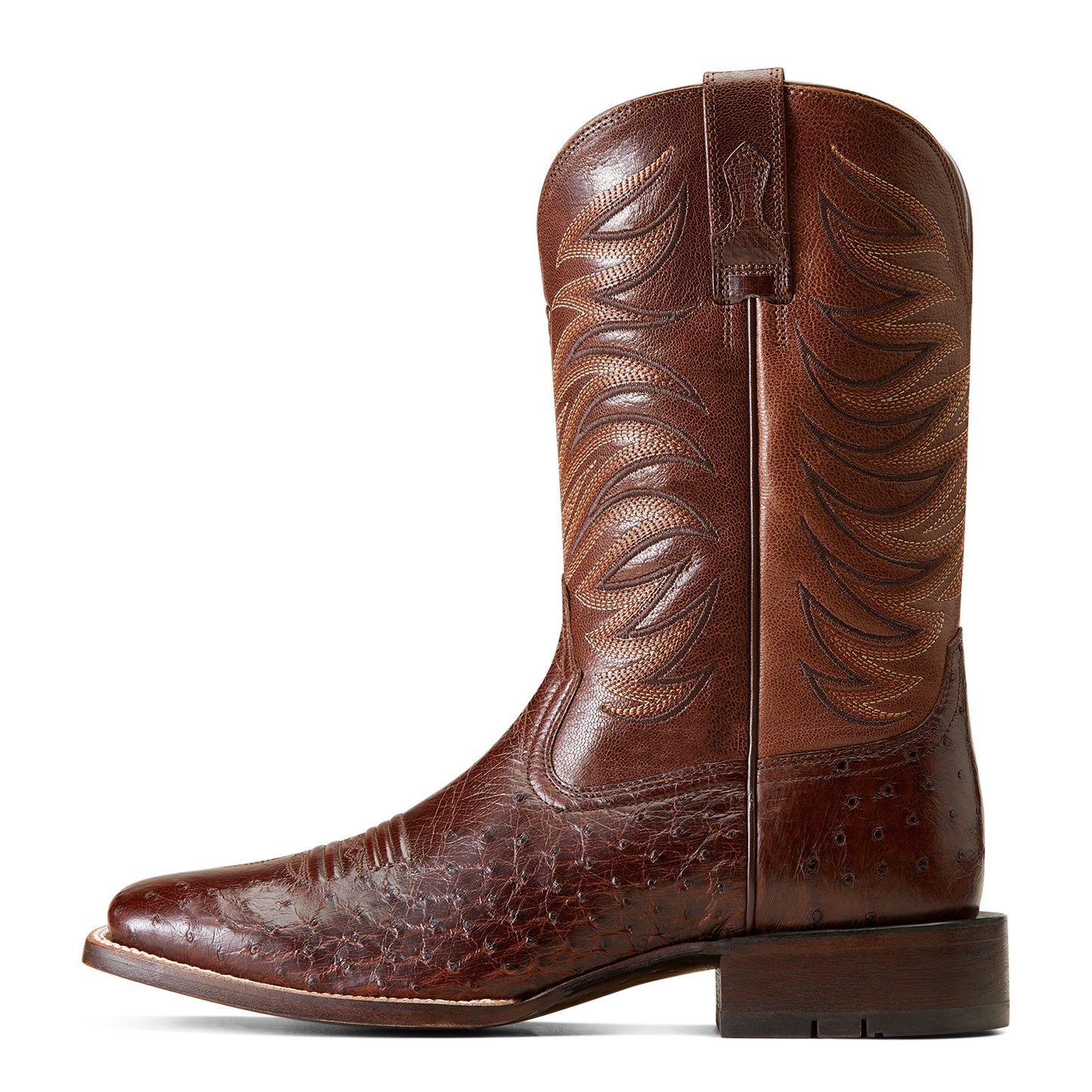 ARIAT BADLANDS DARK TOBACCO SMOOTH QUILL OSTRICH BOOTS