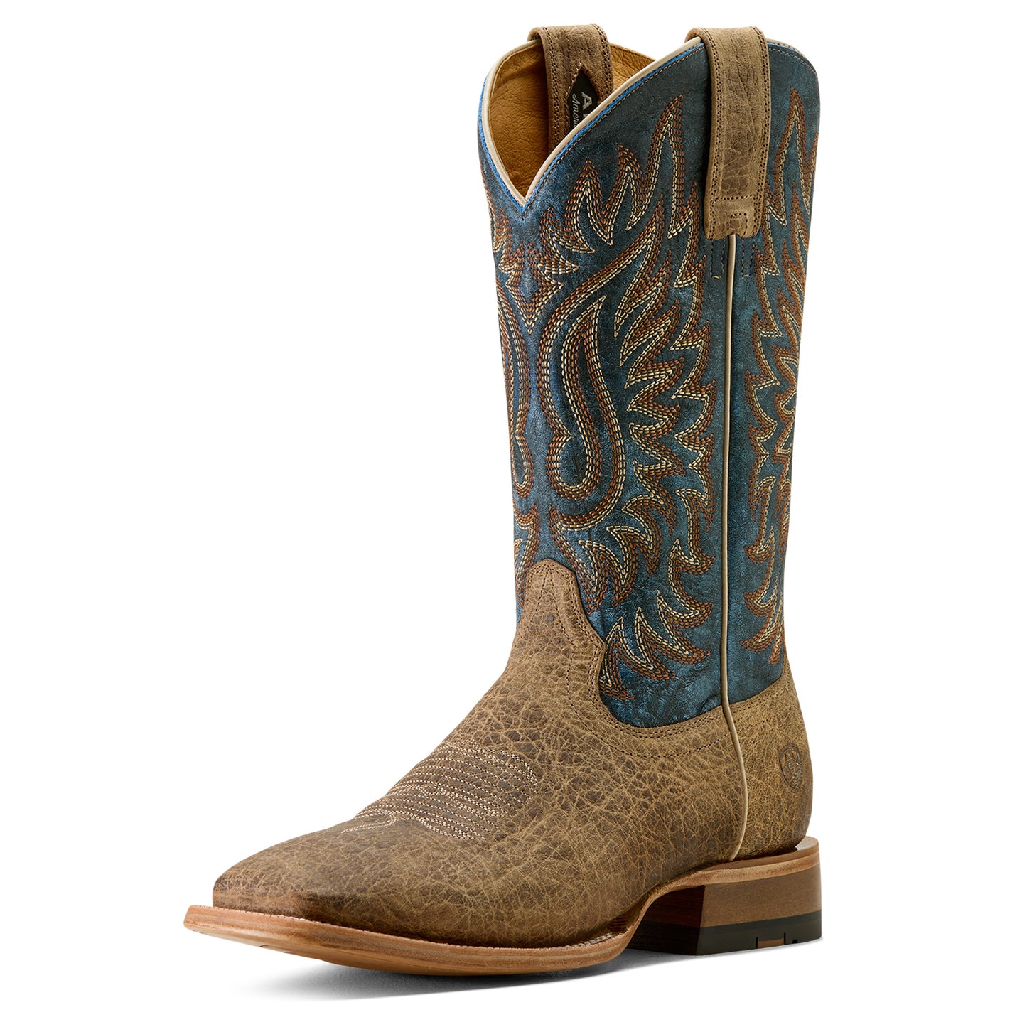 Ariat Earth Brown Bison Gold Point Wide Square Toe Cowboy Boot