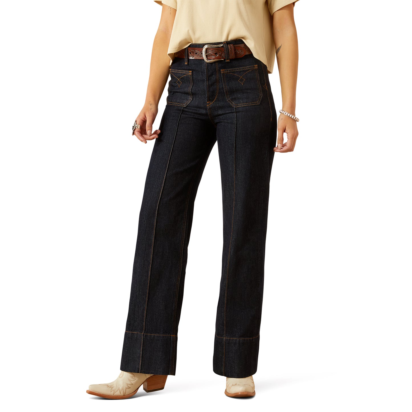 Ariat Ultra High Rise Tomboy Western Utility Wide Leg Jeans