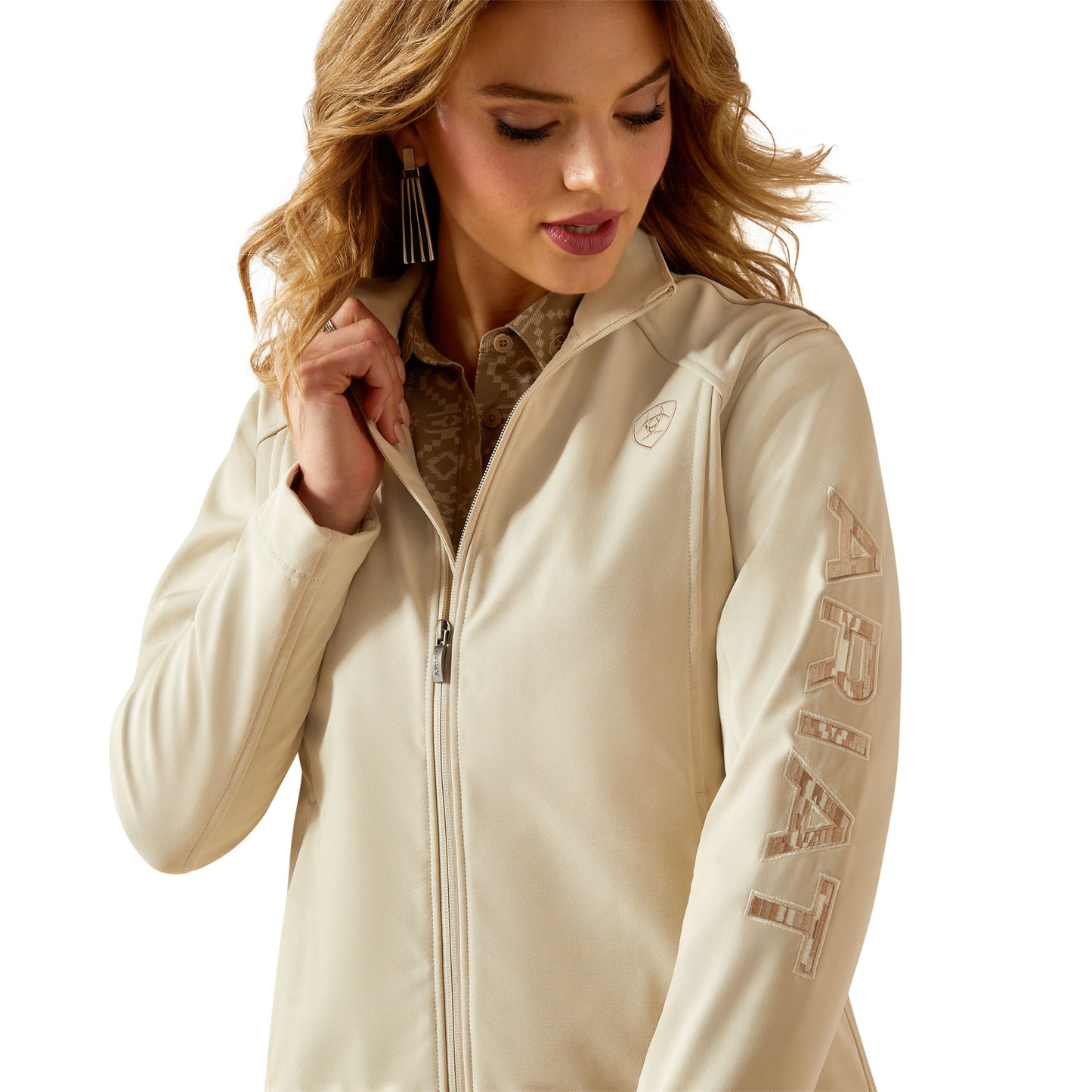 Ariat Oyster Grey Dune Logo Softshell Jacket