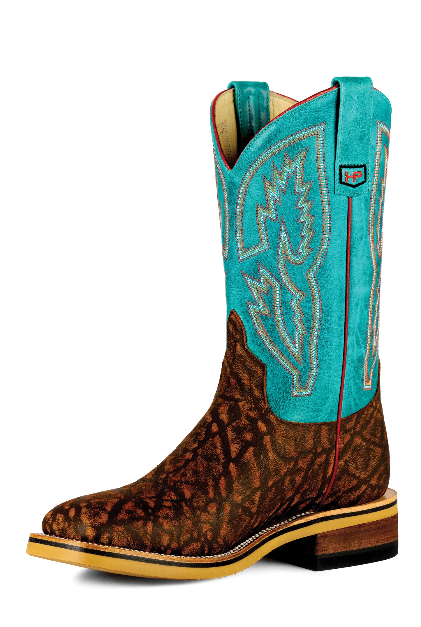 HORSE POWER COGNAC ELEPHANT PRINT WORK BOOT