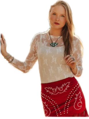 White Lace Mesh Long Sleeve Stretch Top