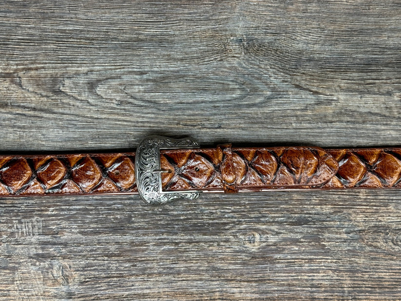 Cowtown Brown Ostrich Belt