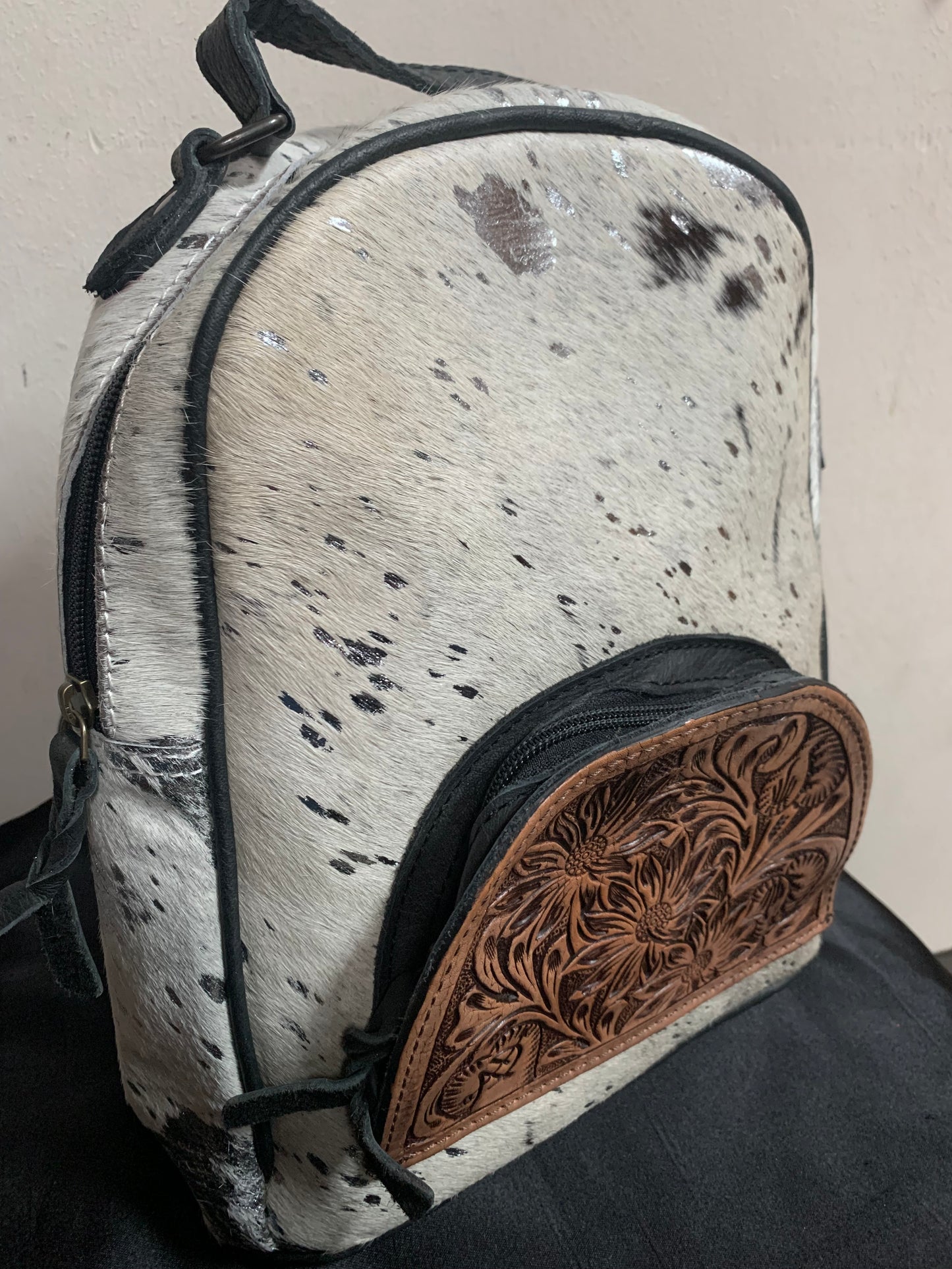 AMERICAN DARLING BLACK COWHIDE BACKPACK