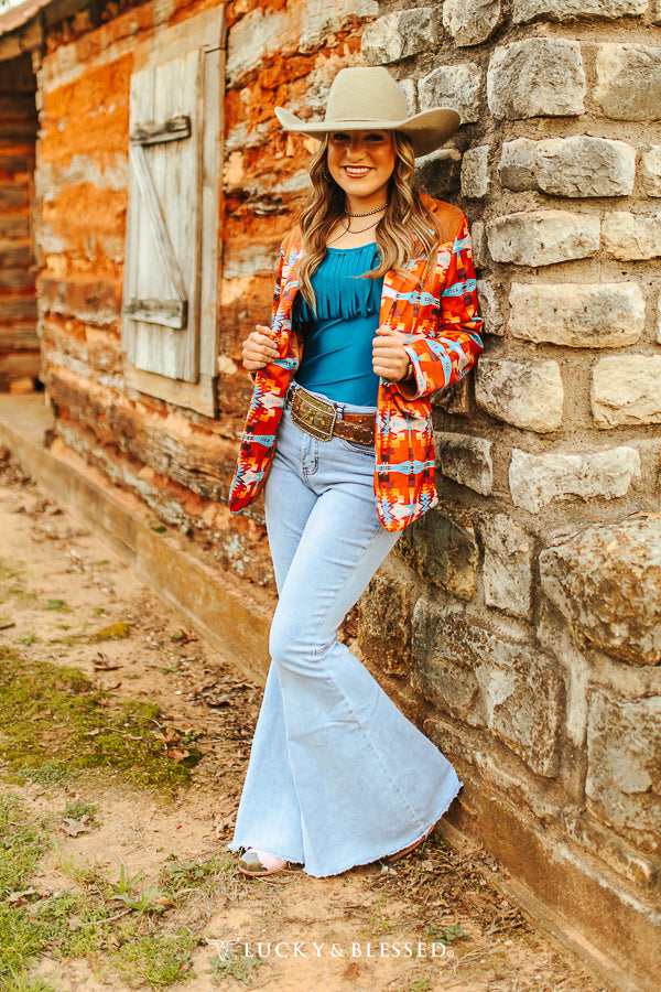 Light Wash Denim Flare Jeans