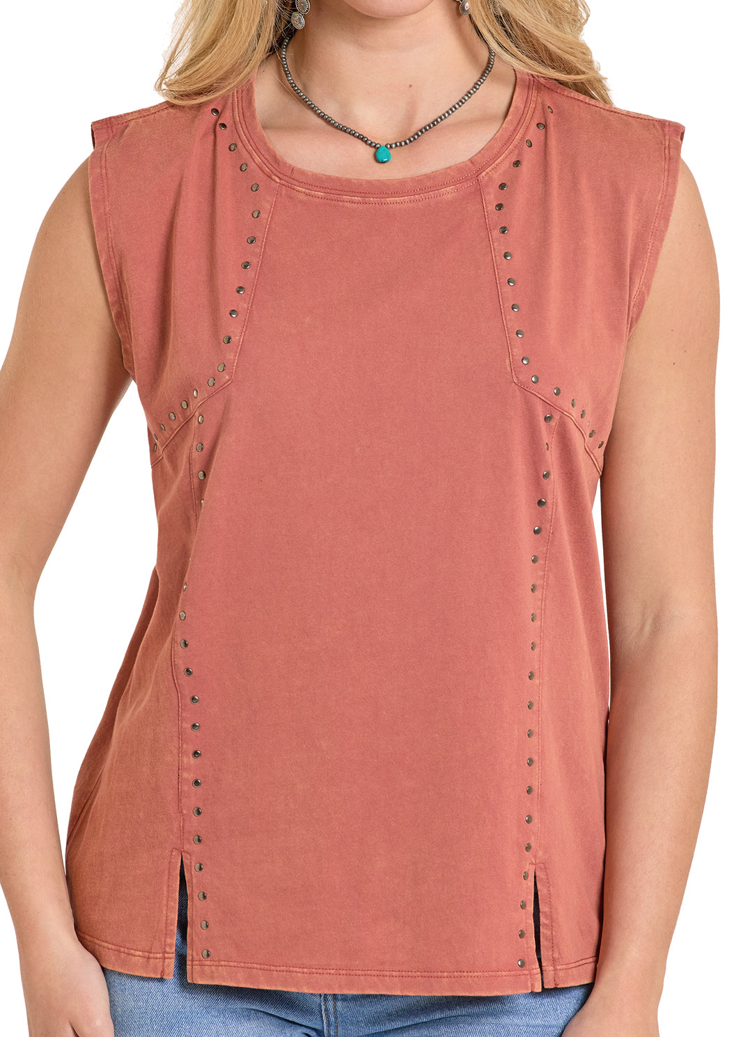 Panhandle Slim Rose Studded Jersey Tee