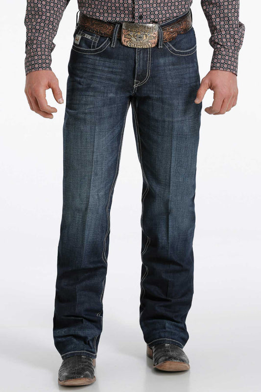 CINCH GRANT MID RISE RELAXED BOOT CUT DARK WASH JEAN