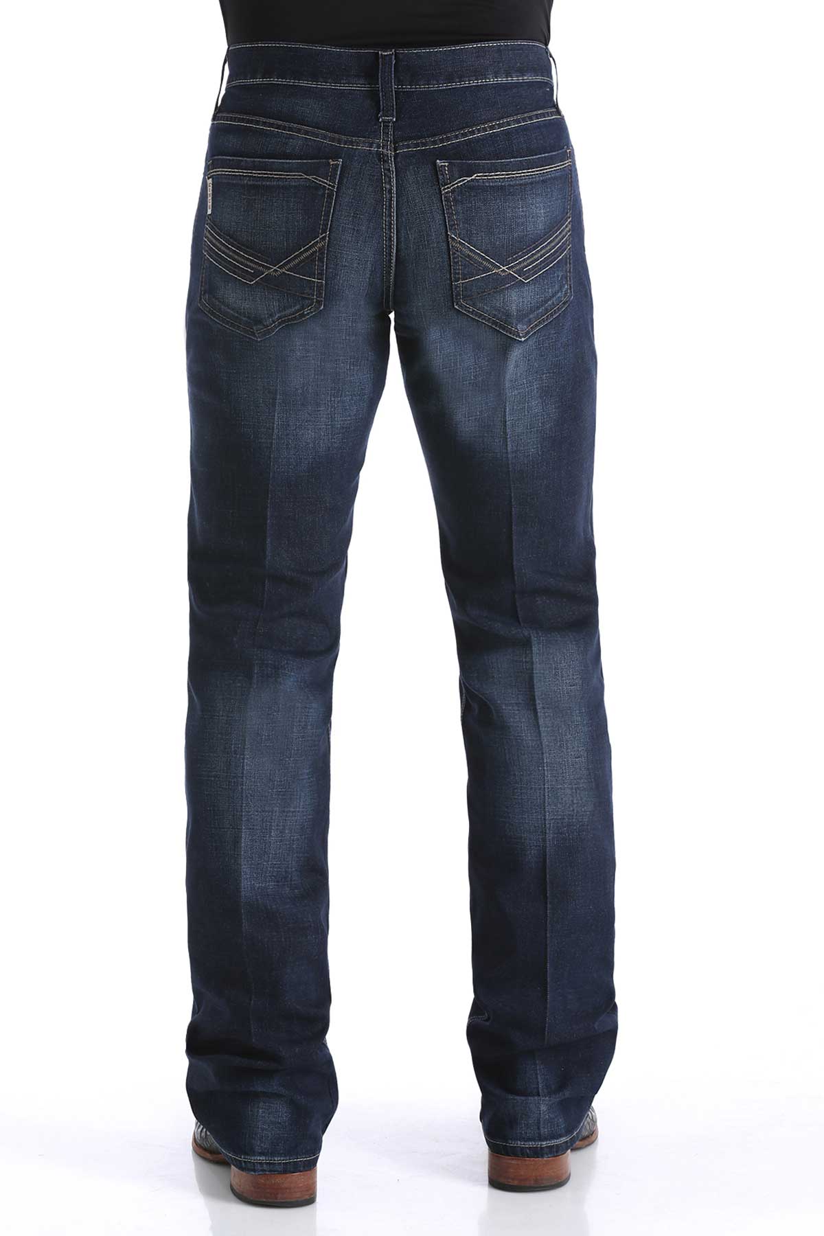 CINCH IAN DARK STONEWASH MID RISE SLIM FIT BOOT CUT JEAN