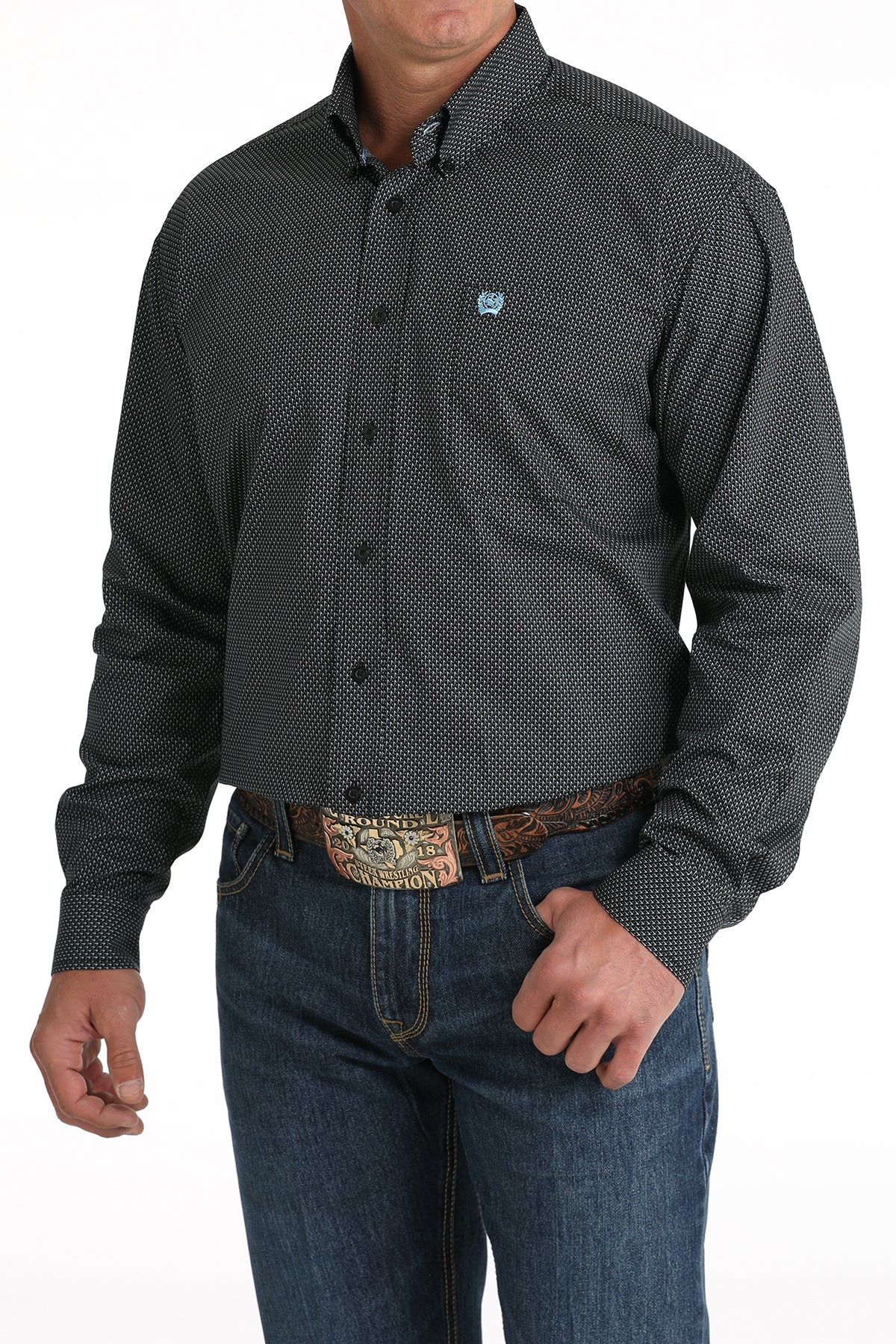 CINCH BLACK SIDE ZAG LONG SLEEVE SHIRT