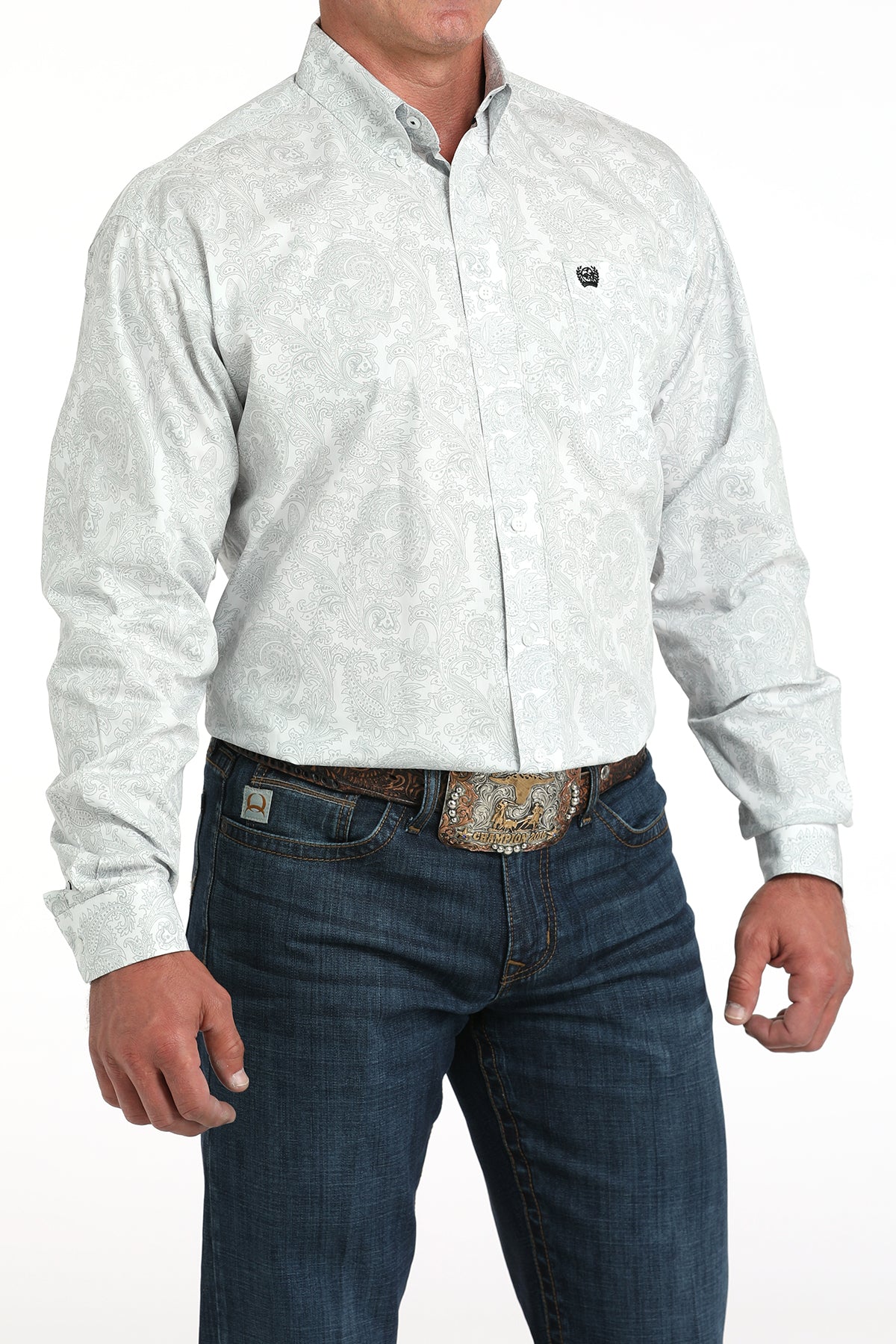 Cinch Men's Paisley Print Long Sleeve Shirt