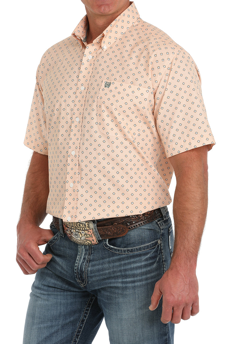 CINCH ORANGE DIAMOND SHORT SLEEVE SHIRT