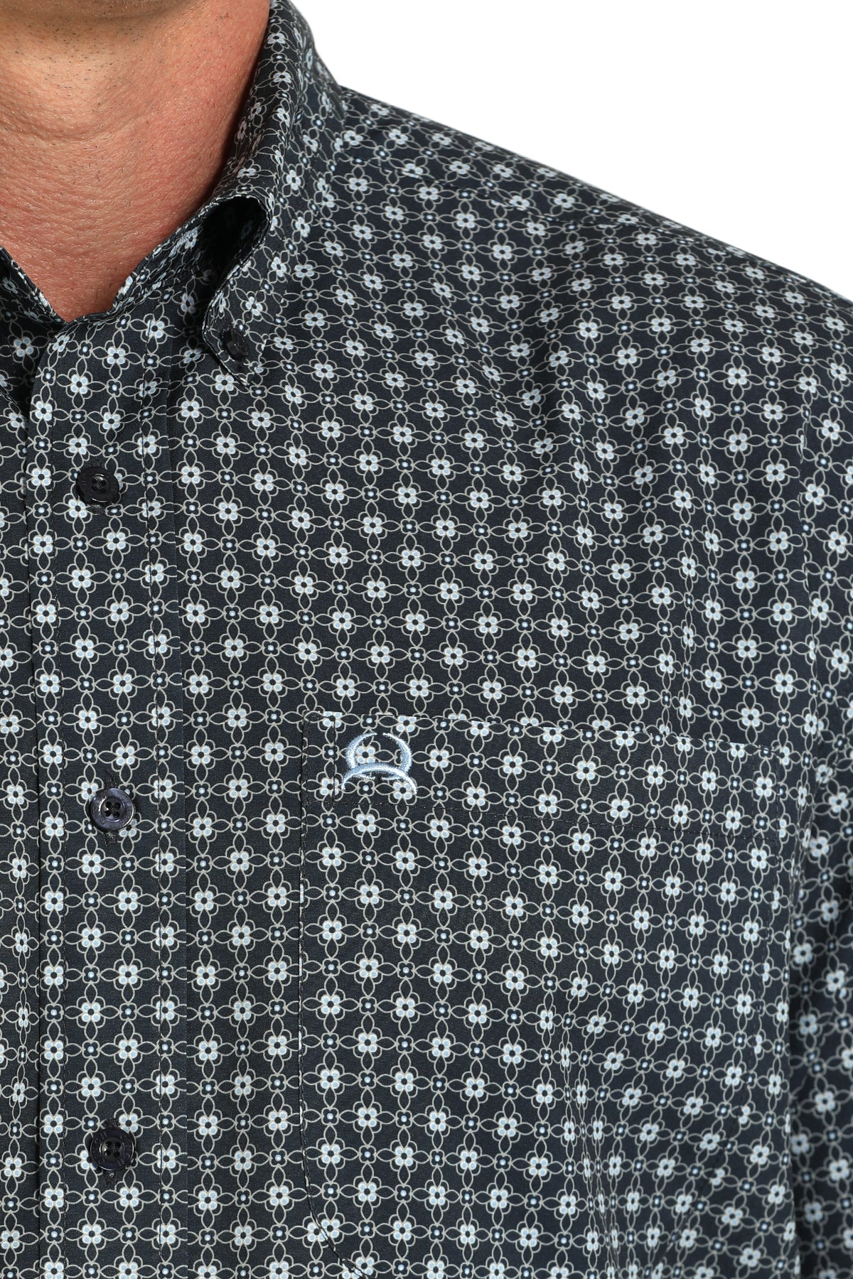 Cinch Navy Floral ArenaFlex Short Sleeve Shirt