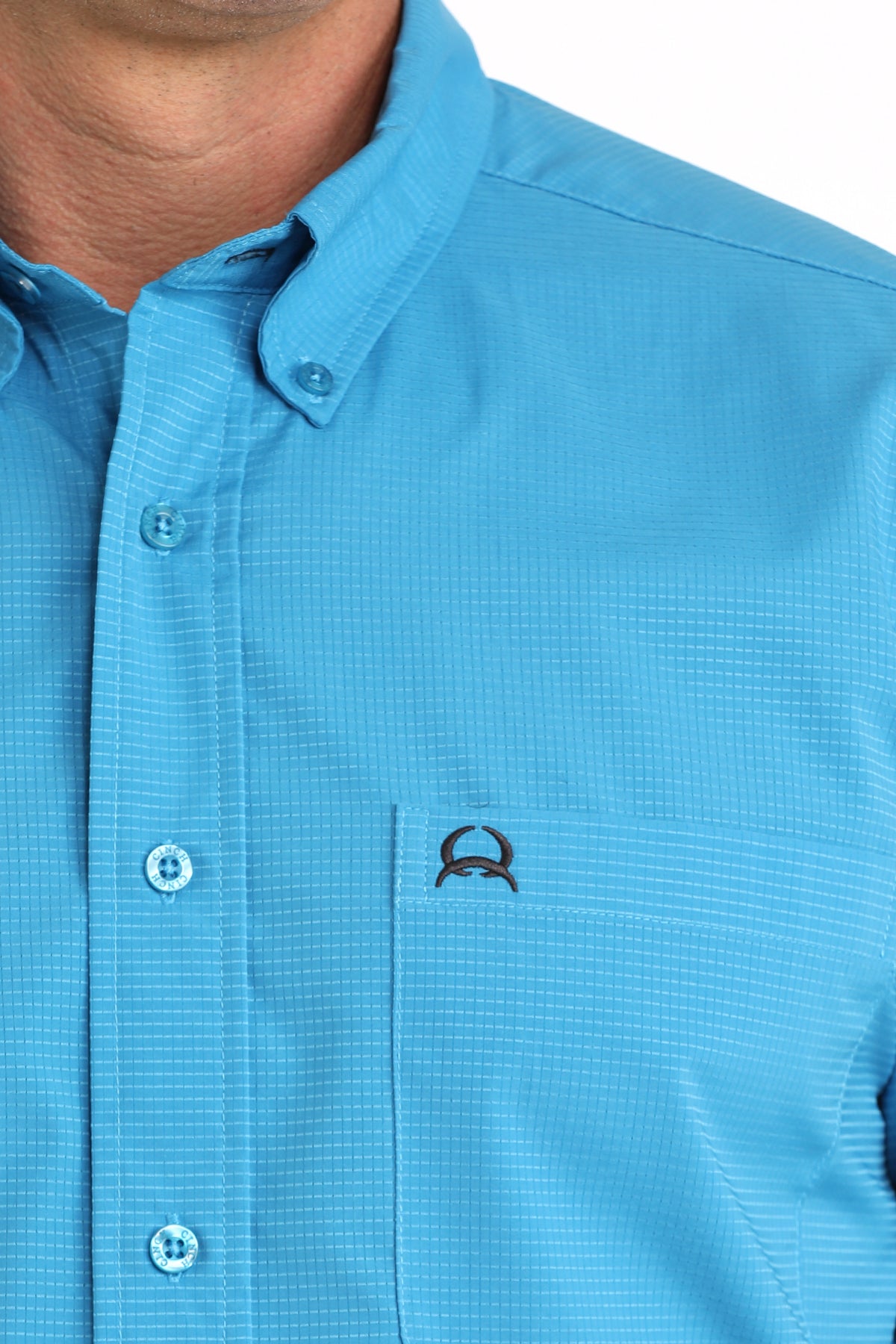 Cinch Men's Solid Blue ArenaFlex Button Down Shirt