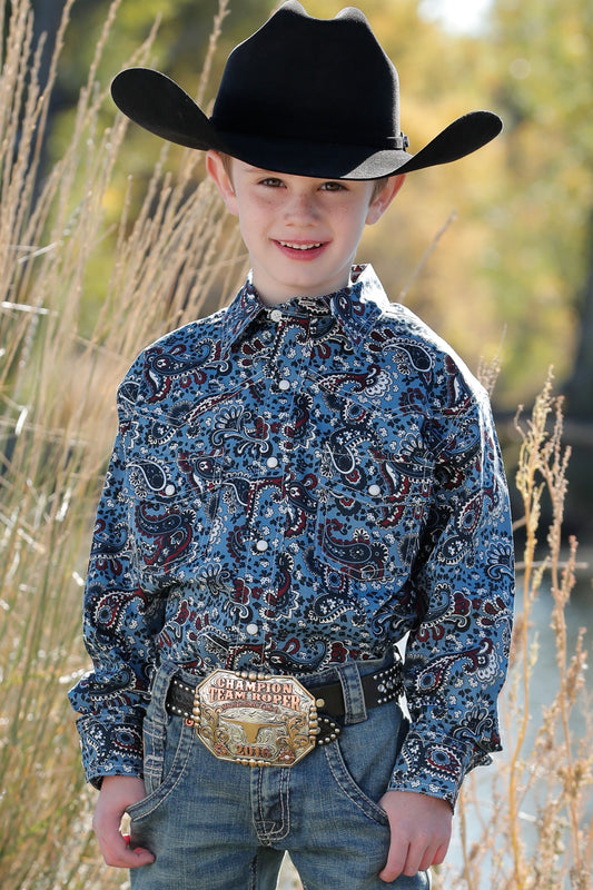 CINCH BLUE PAISLEY LONG SLEEVE SHIRT