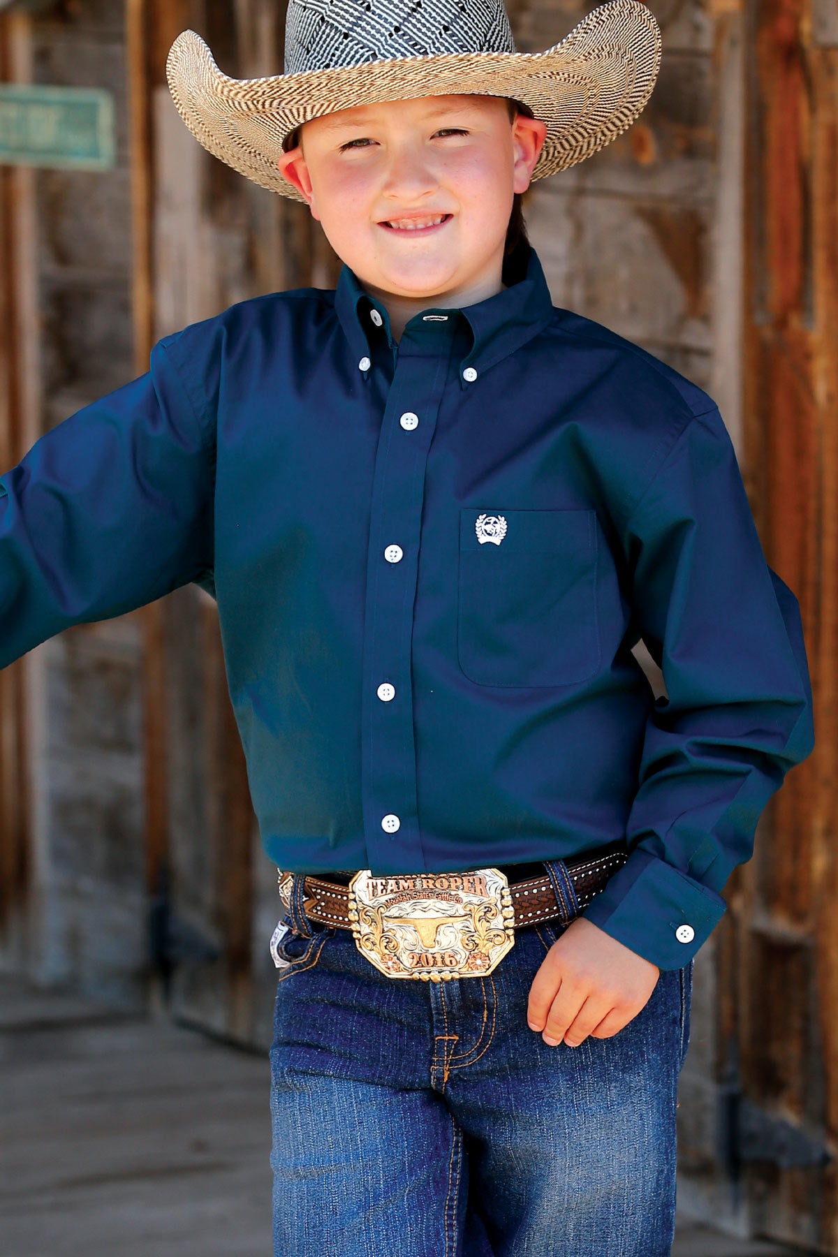 CINCH TEAL LONG SLEEVE SHIRT