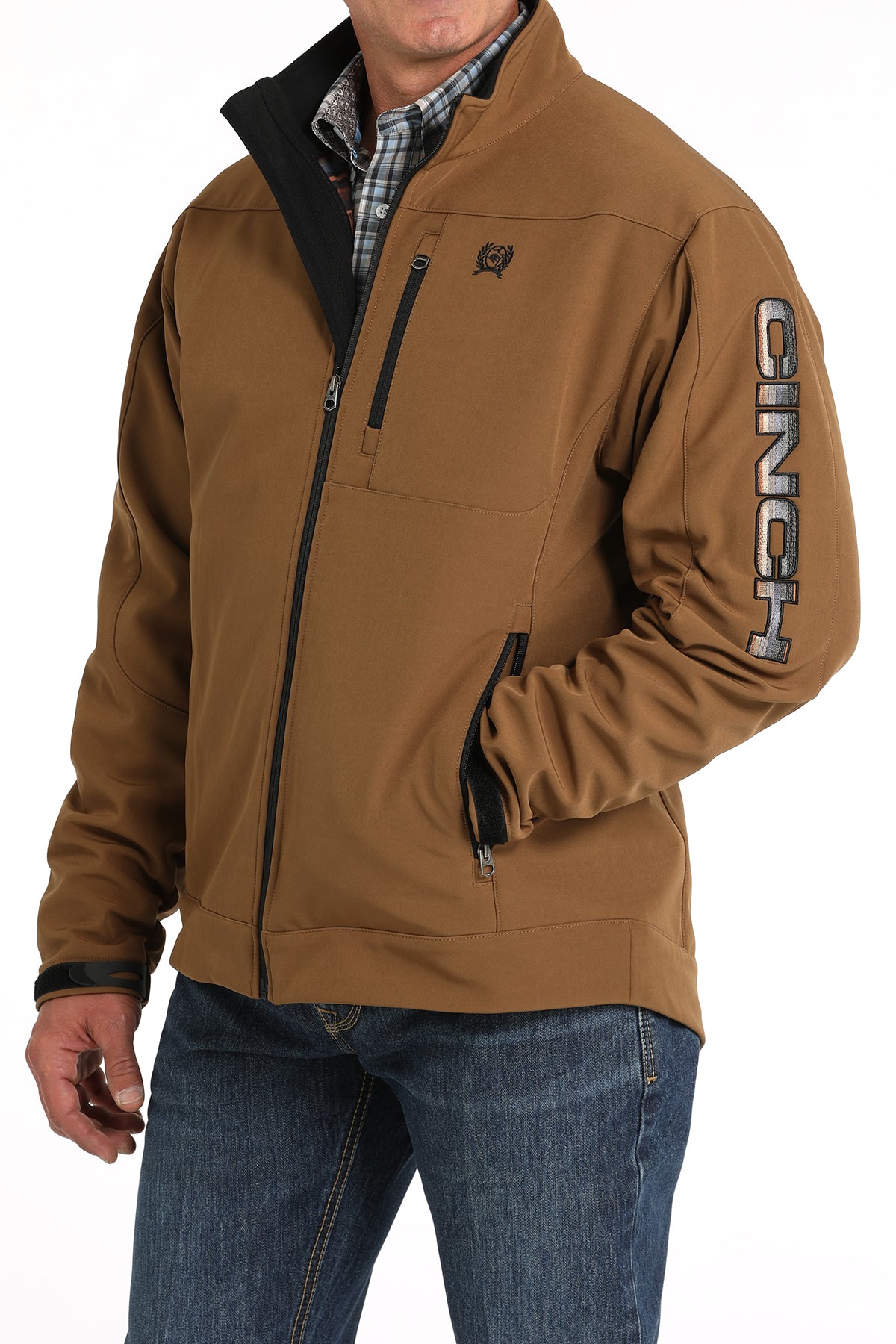 CINCH BROWN LOGO BONDED JACKET