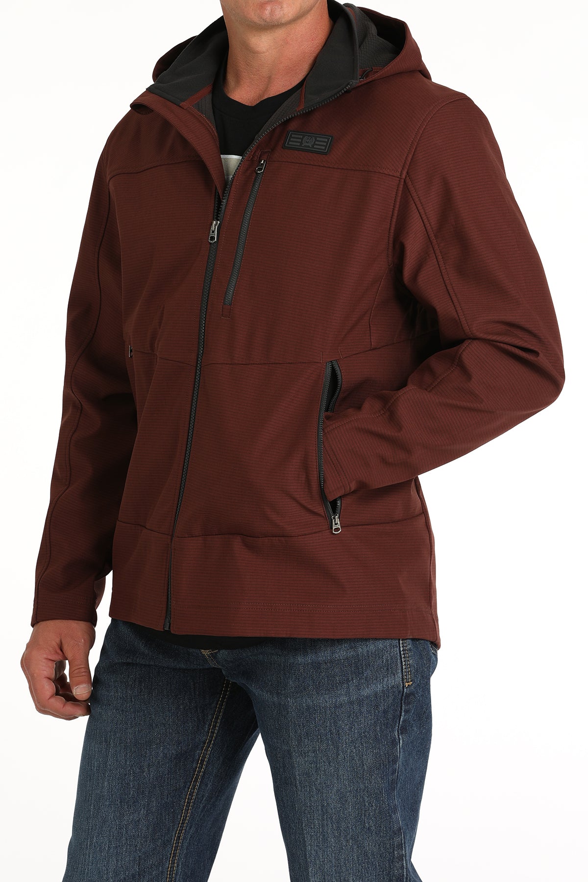 CINCH BURGUNDY RED BONDED HOODED JACKET
