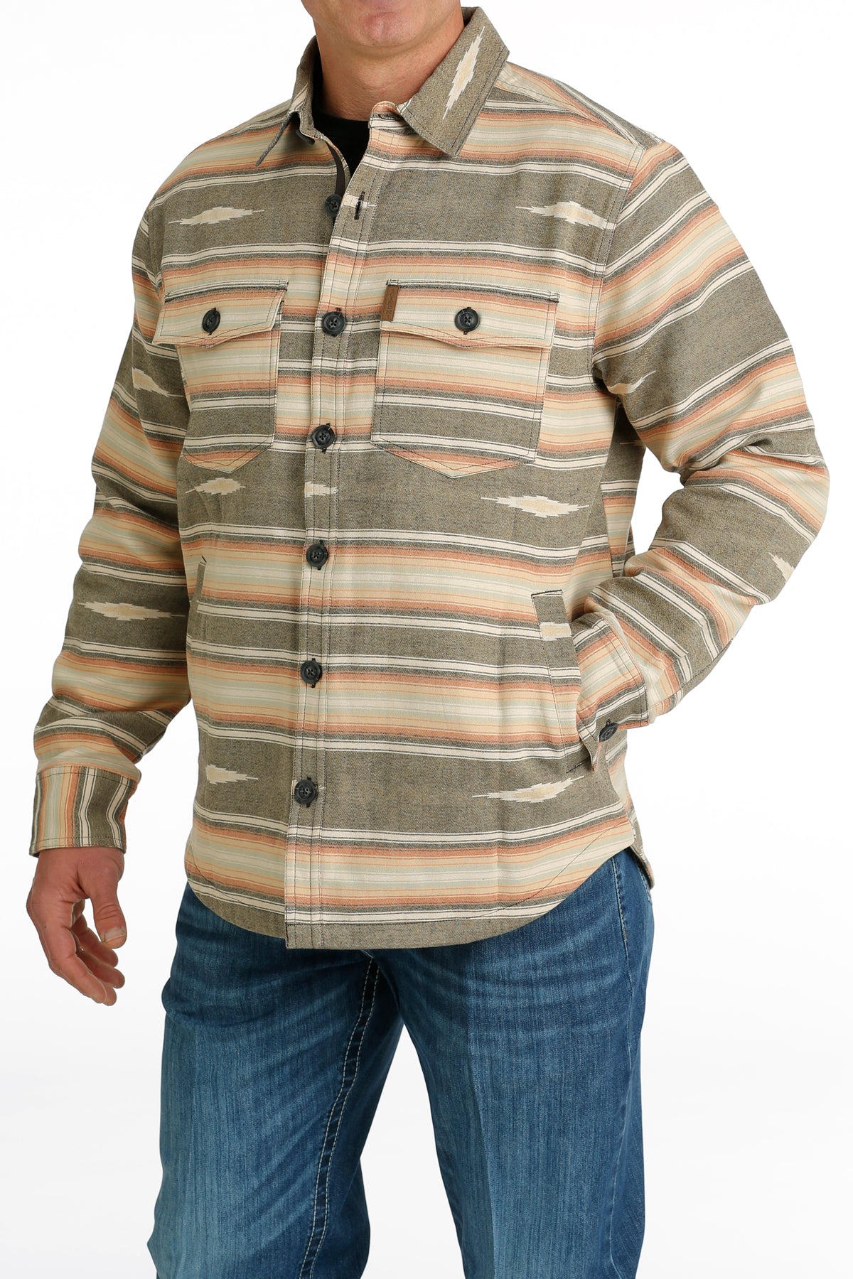 CINCH SOUTHWESTERN PRINTED JACQUARD SHIRT JACKET