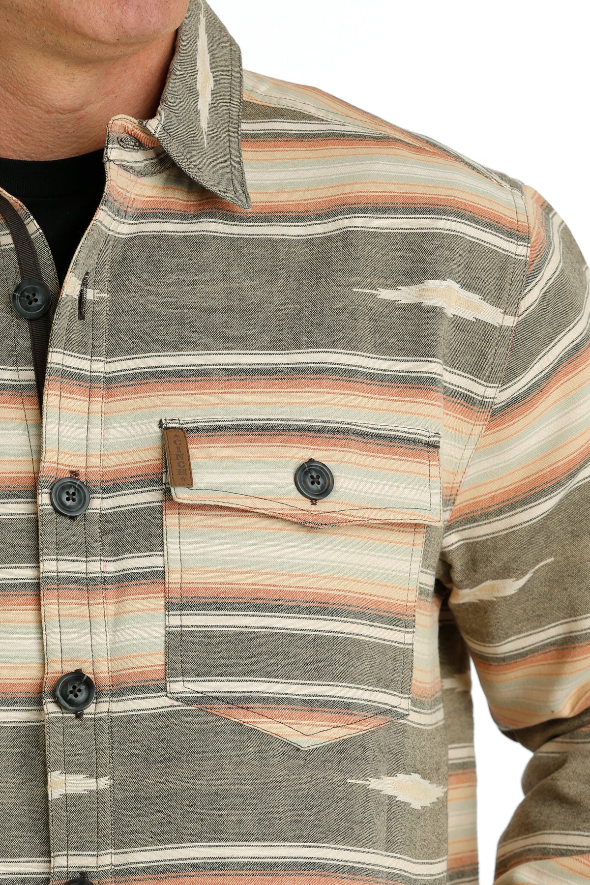 CINCH SOUTHWESTERN PRINTED JACQUARD SHIRT JACKET