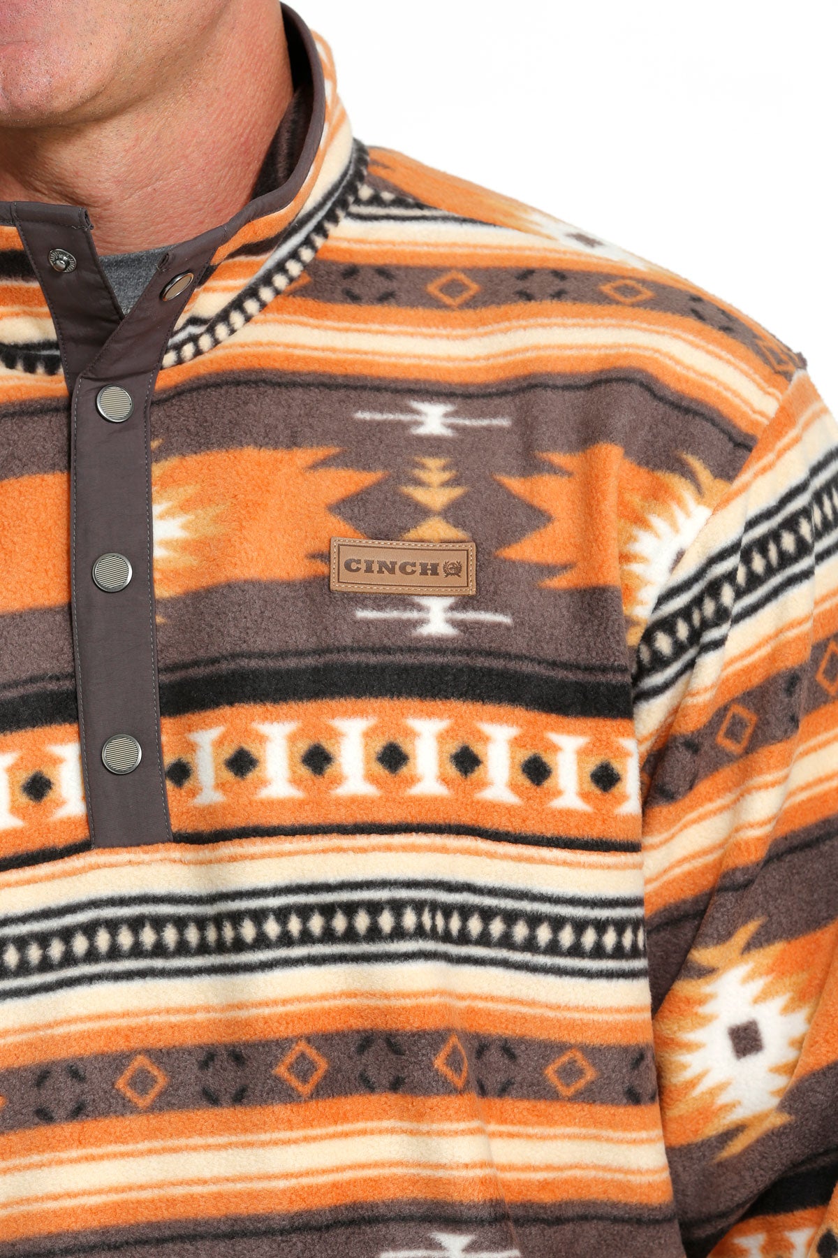 CINCH ORANGE POLAR FLEECE PULLOVER