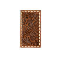 NOCONA BUCK LACE FLORAL EMBOSSED TAN RODEO WALLET