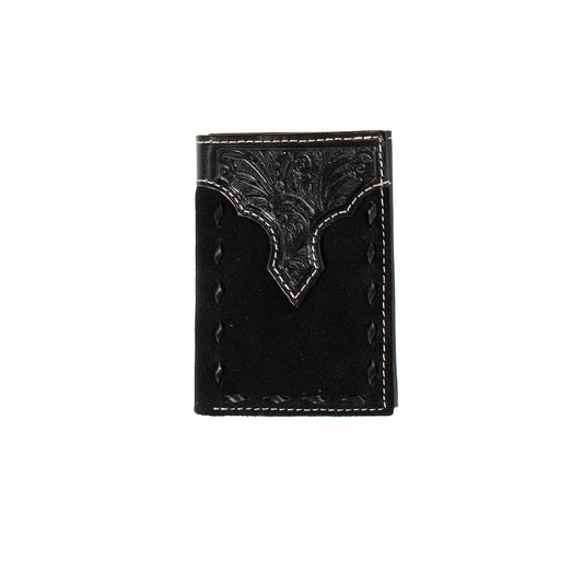 NOCONA BLACK ROUGHOUT BUCK LACE TRIFOLD