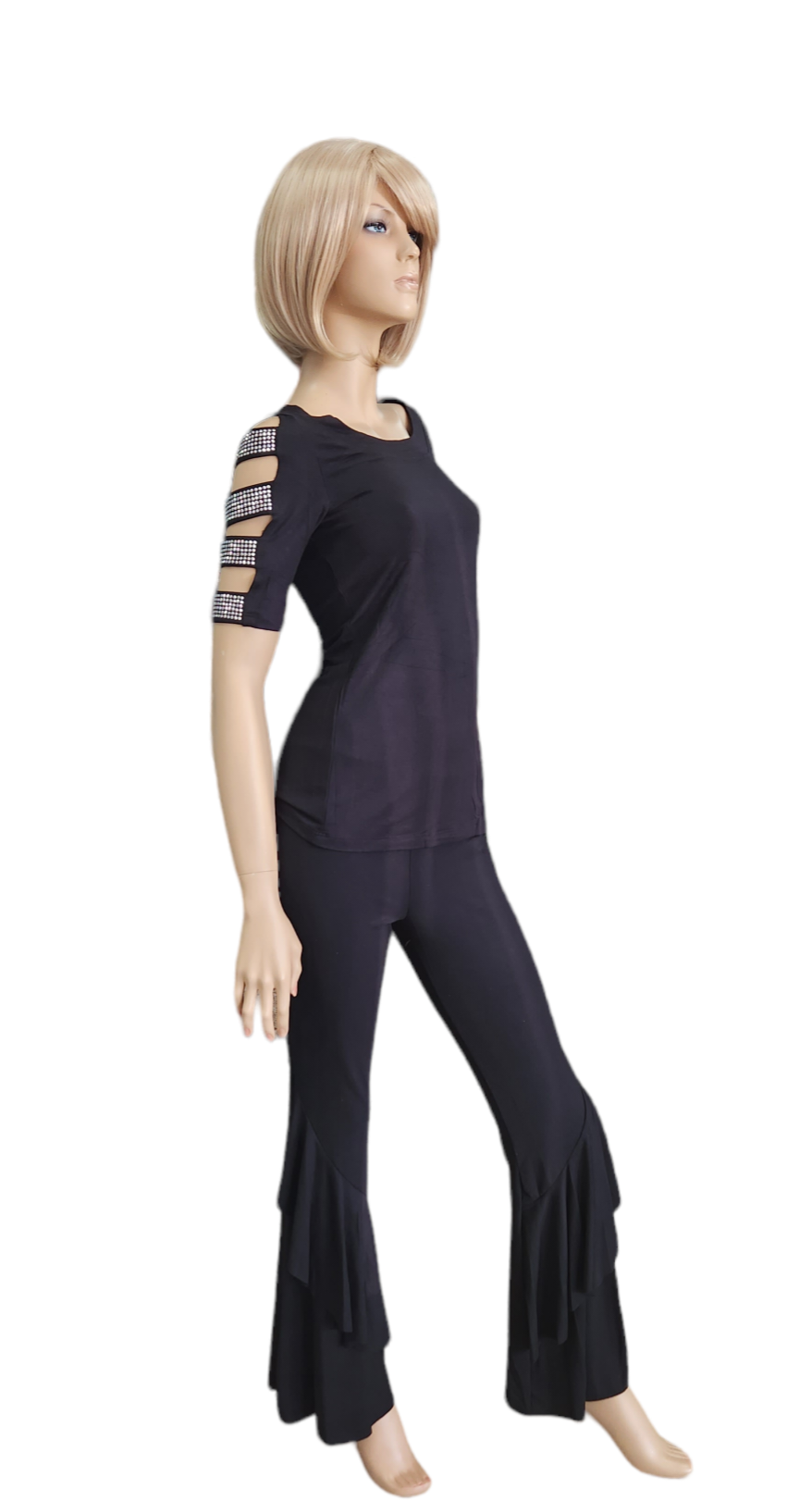 Vocal Swirl Ruffle Wide Leg Legging