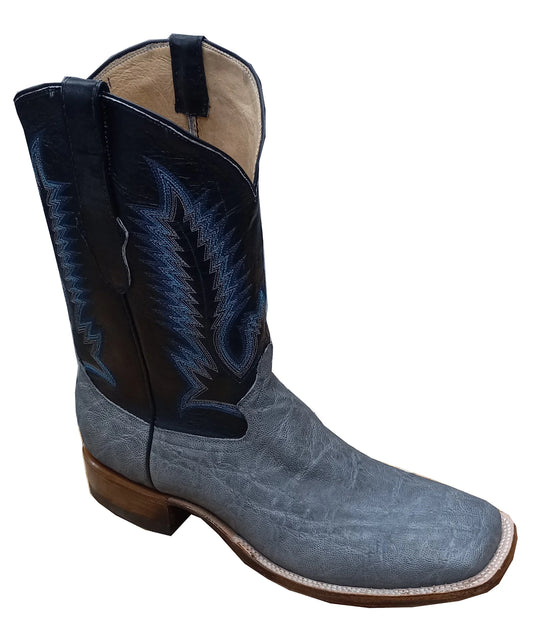 COWTOWN GREY GENUINE ELEPHANT SQUARE TOE BOOT