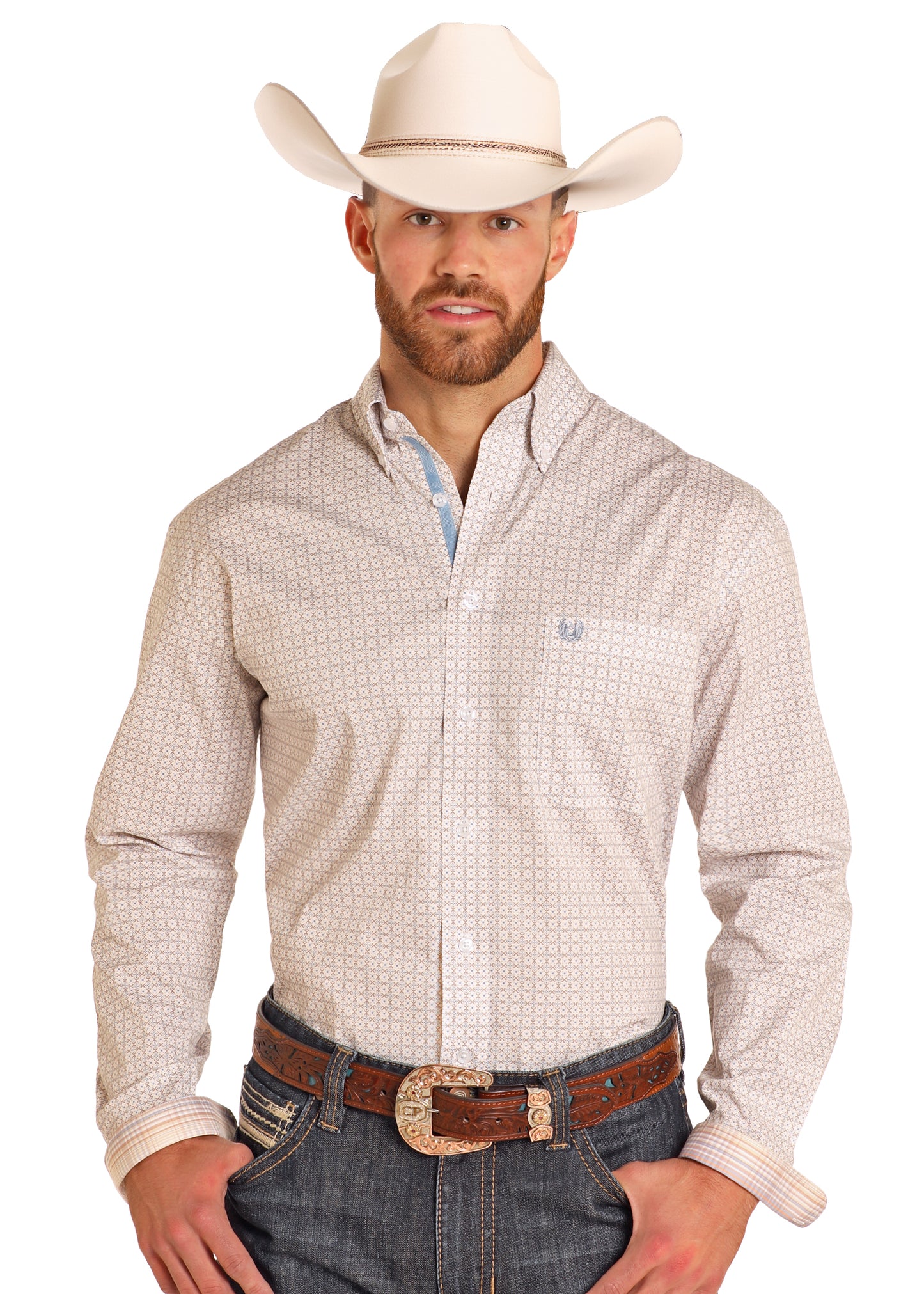 PANHANDLE SLIM TAUPE X LONG SLEEVE SHIRT