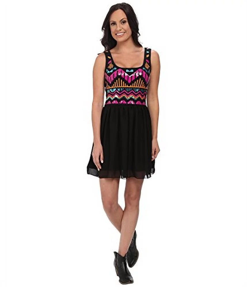 ROCK & ROLL BLACK SEQUIN TANK DRESS