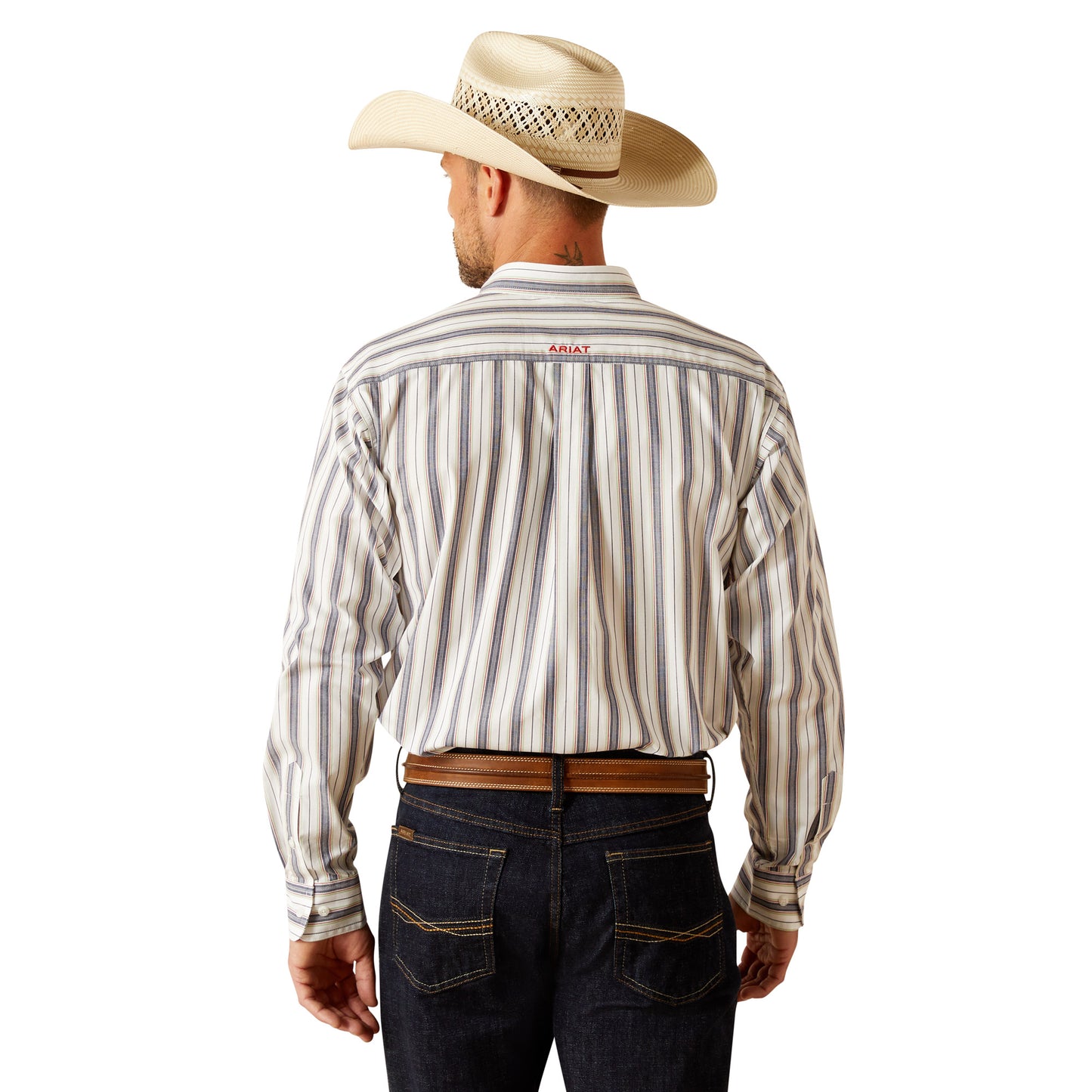 ARIAT PRO DEAN WHITE/DENIM STRIPPED SHIRT