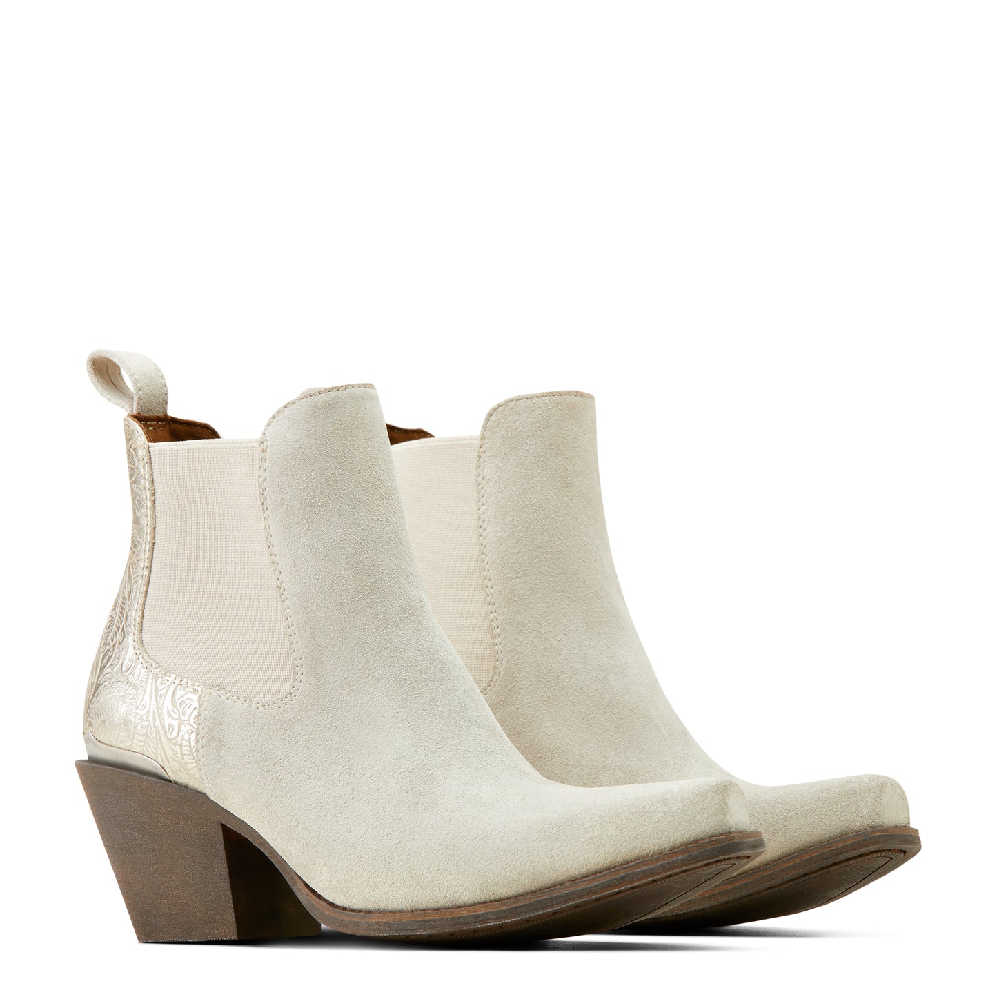 ARIAT BRADLEY CLOUD WHITE SUEDE EMBOSSED PEARL BOOT