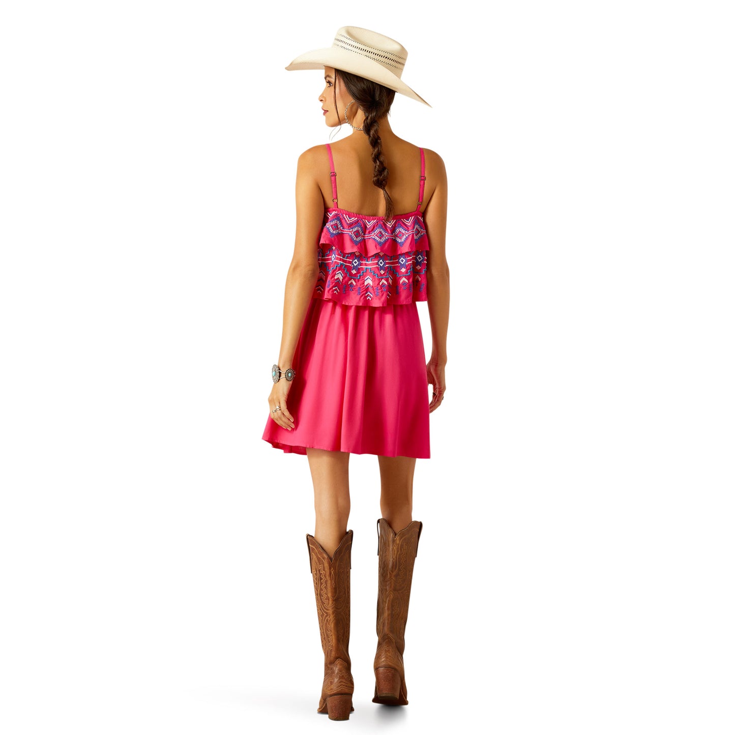 ARIAT MALENA PINK PEACOCK DRESS