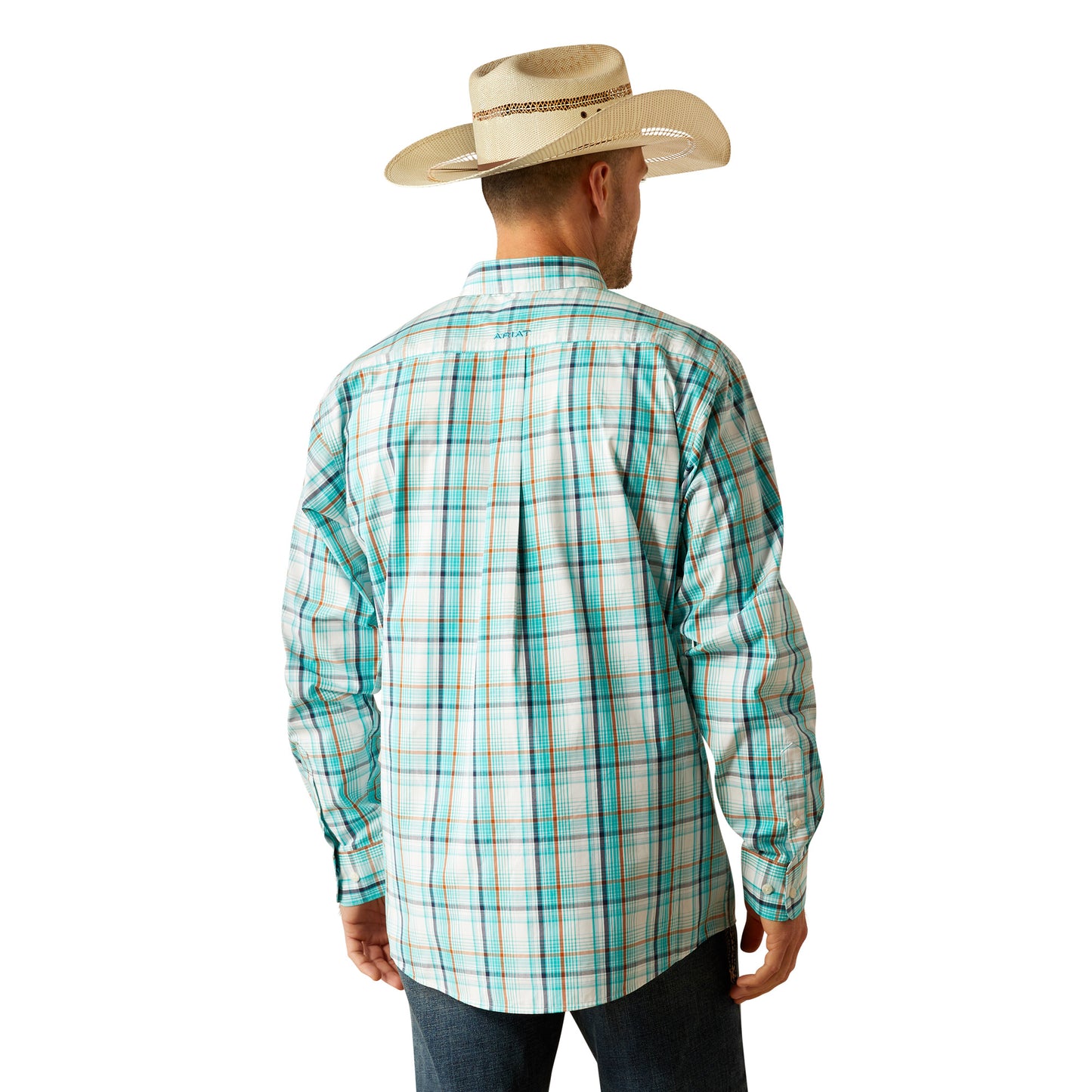 ARIAT PRO JUSTICE TEAL LONG SLEEVE SHIRT