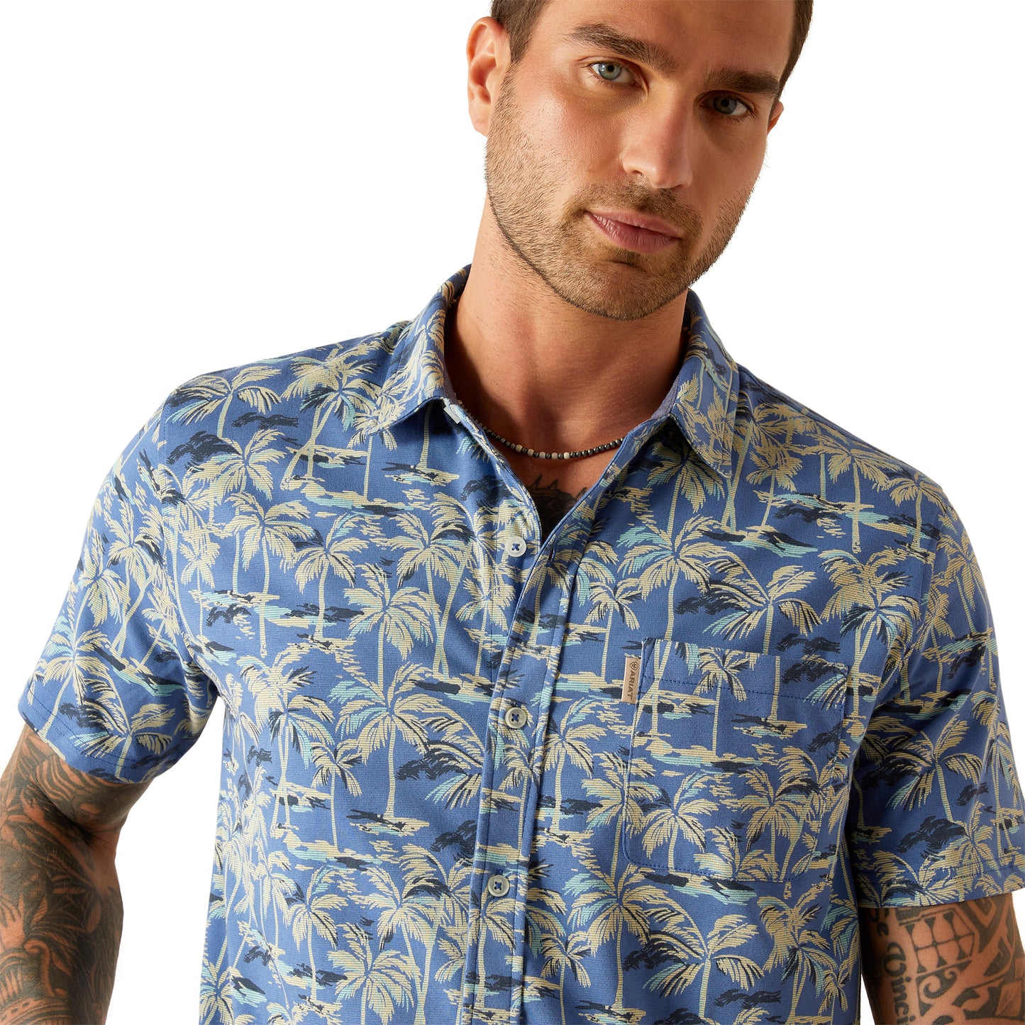 ARIAT DUTCH BLUE RETRO BUTTON-DOWN SHORT SLEEVE SHIRT
