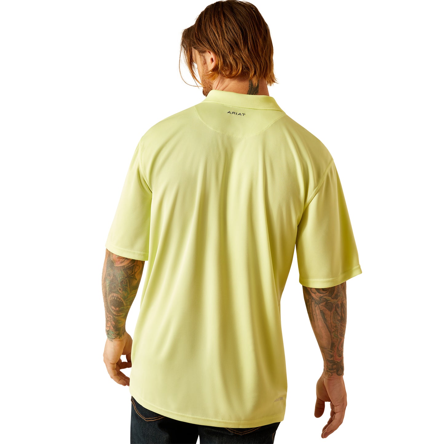 ARIAT TEK SHADOW LIME POLO SHORT SLEEVE SHIRT