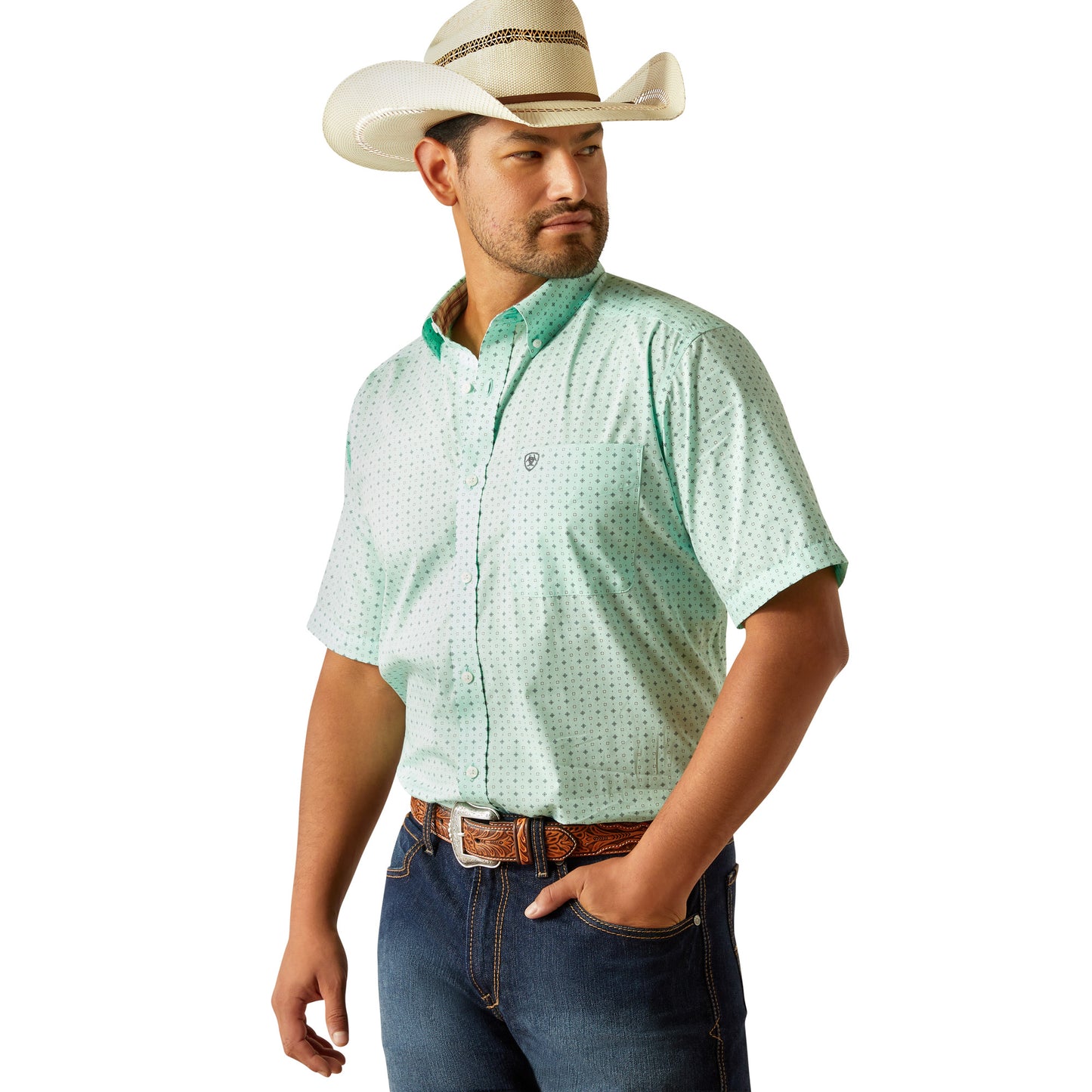 Ariat Wrinkle Free Ellis Aqua Classic Fit Shirt