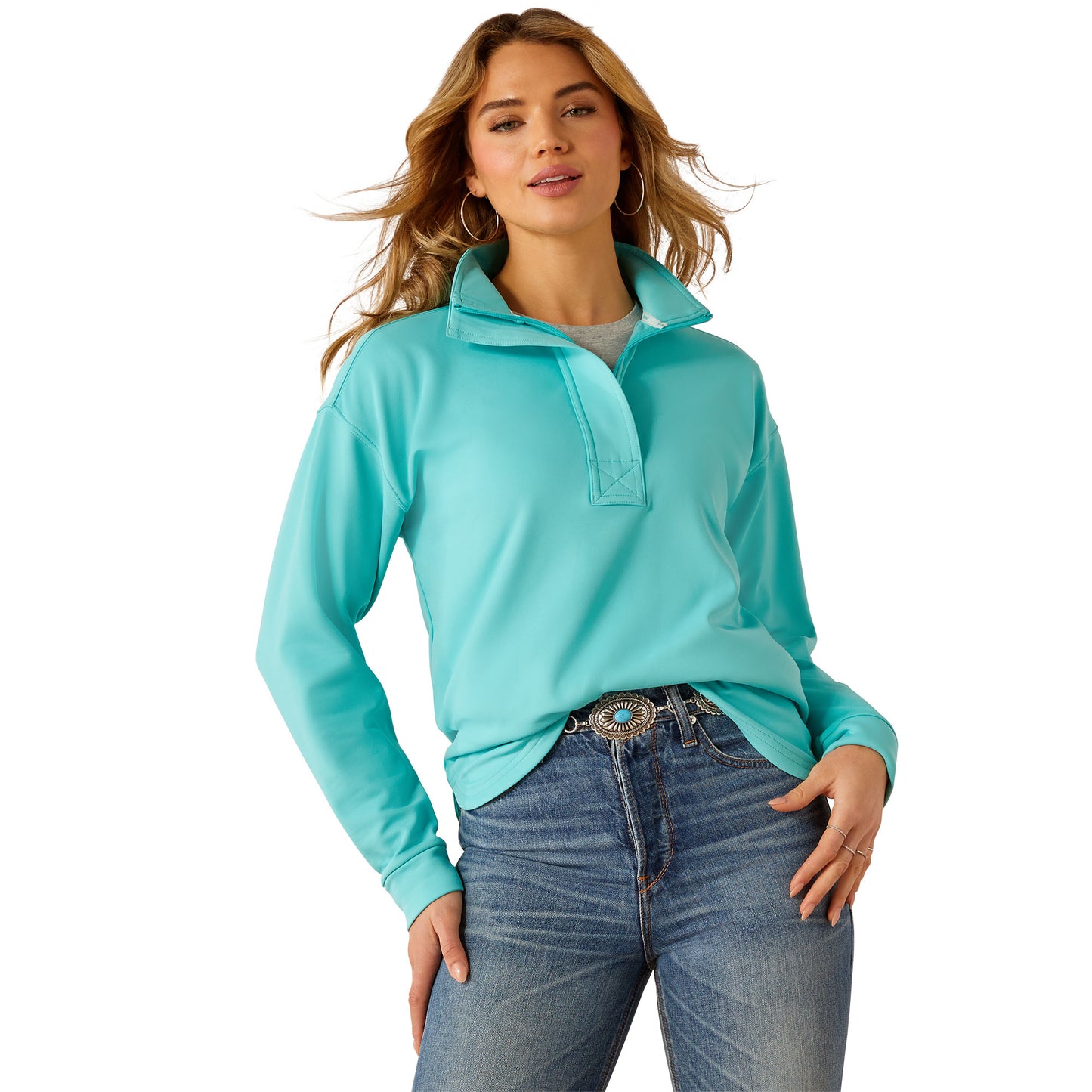 ARIAT TURQUOISE BREEZE 1/2 ZIP SWEATSHIRT