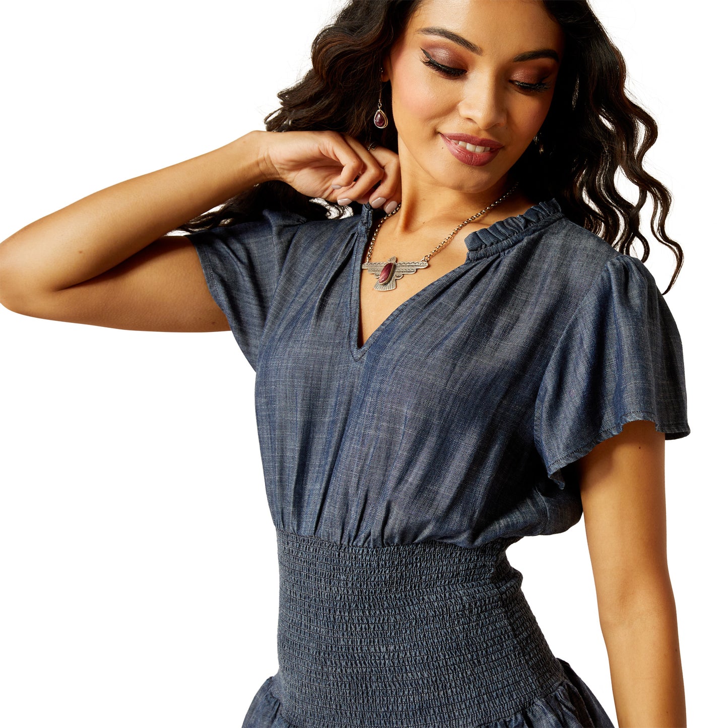 ARIAT STELLAR BLUE CHAMBRAY DRESS