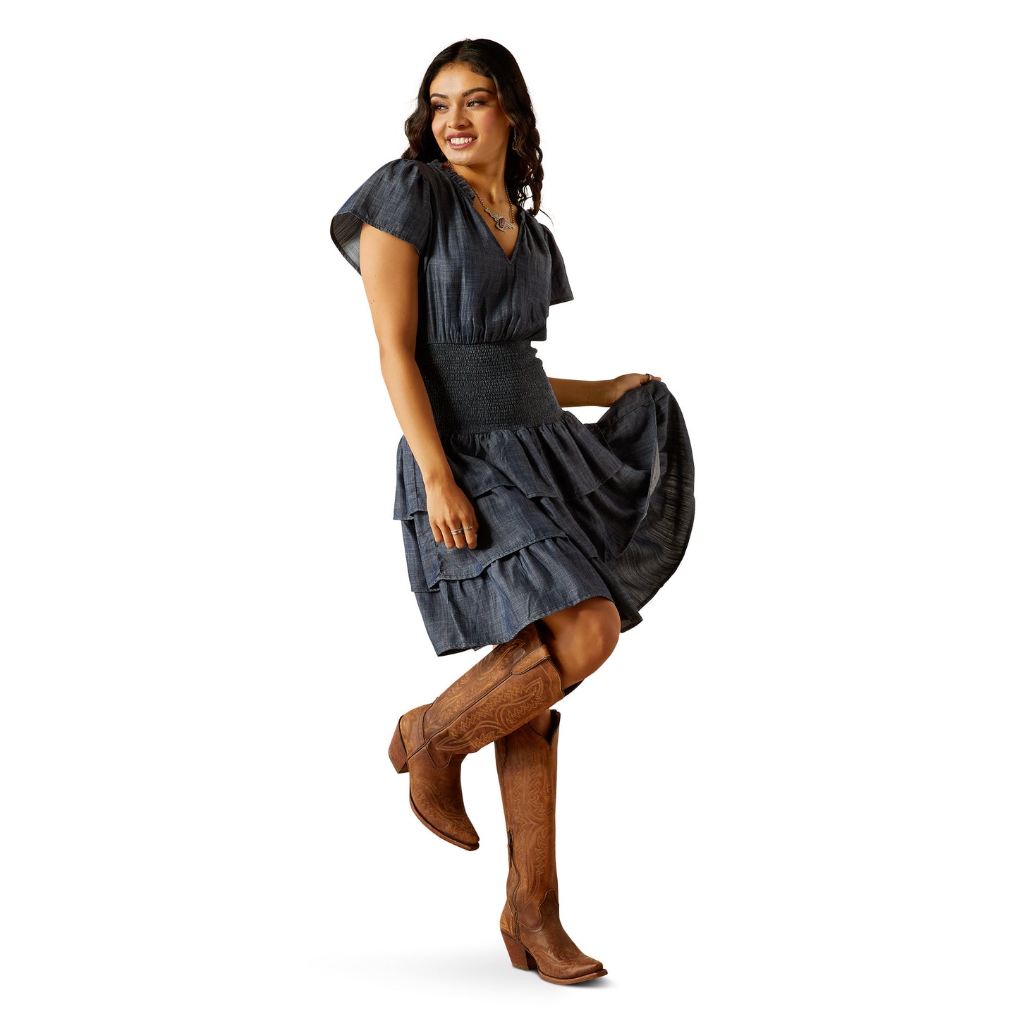 ARIAT STELLAR BLUE CHAMBRAY DRESS
