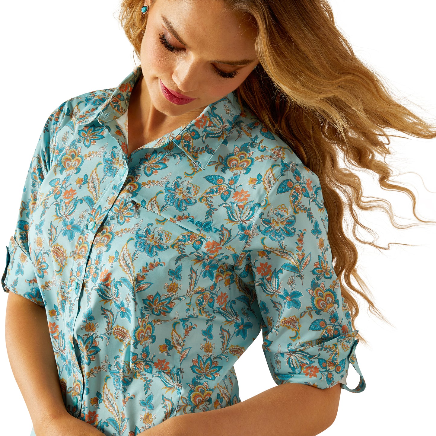 Ariat VentTek Blue Paisley Floral Shirt