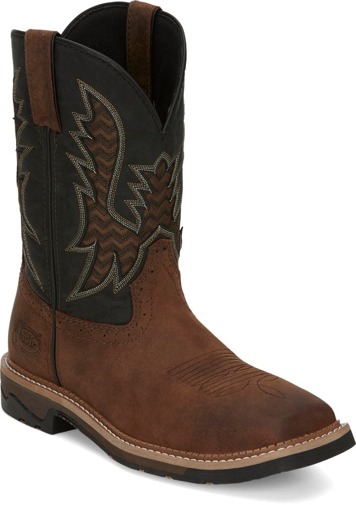 Justin Bolt Pecan Brown Water Buffalo Work Boot