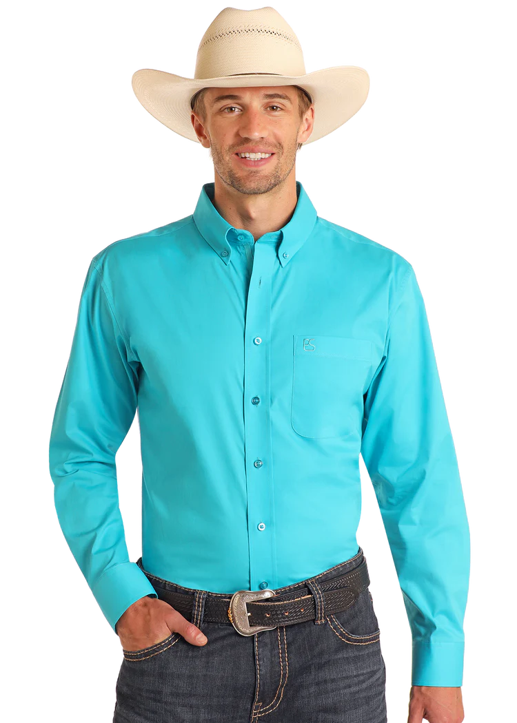 ROCK & ROLL PEACOCK 1 POCKET LONG SLEEVE SHIRT