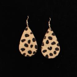 Silver Strike Teardrop Cheetah Print Earrings