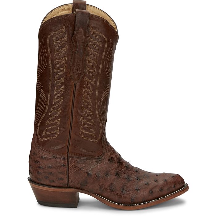 Tony Lama Mccandles 13" Chocolate Brown Bourbon Full Quill Ostrich Boot