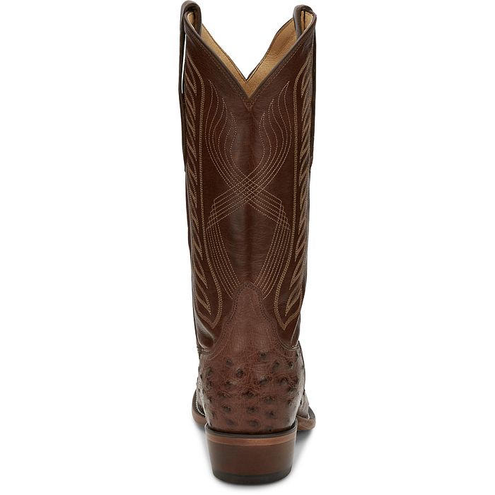 Tony Lama Mccandles 13" Chocolate Brown Bourbon Full Quill Ostrich Boot