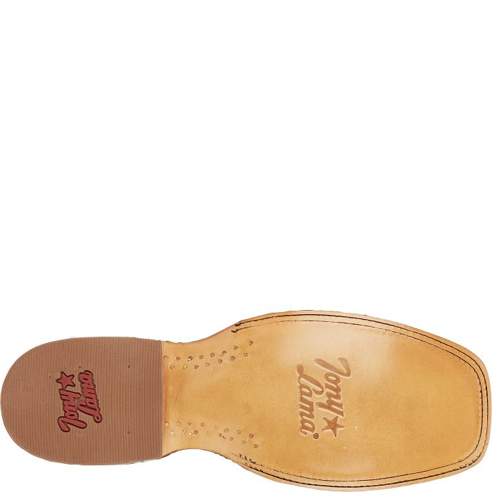 Tony Lama Moore 11" Grey Blackened Blue Goat Full Quill Ostrich Wide Square Toe Boot