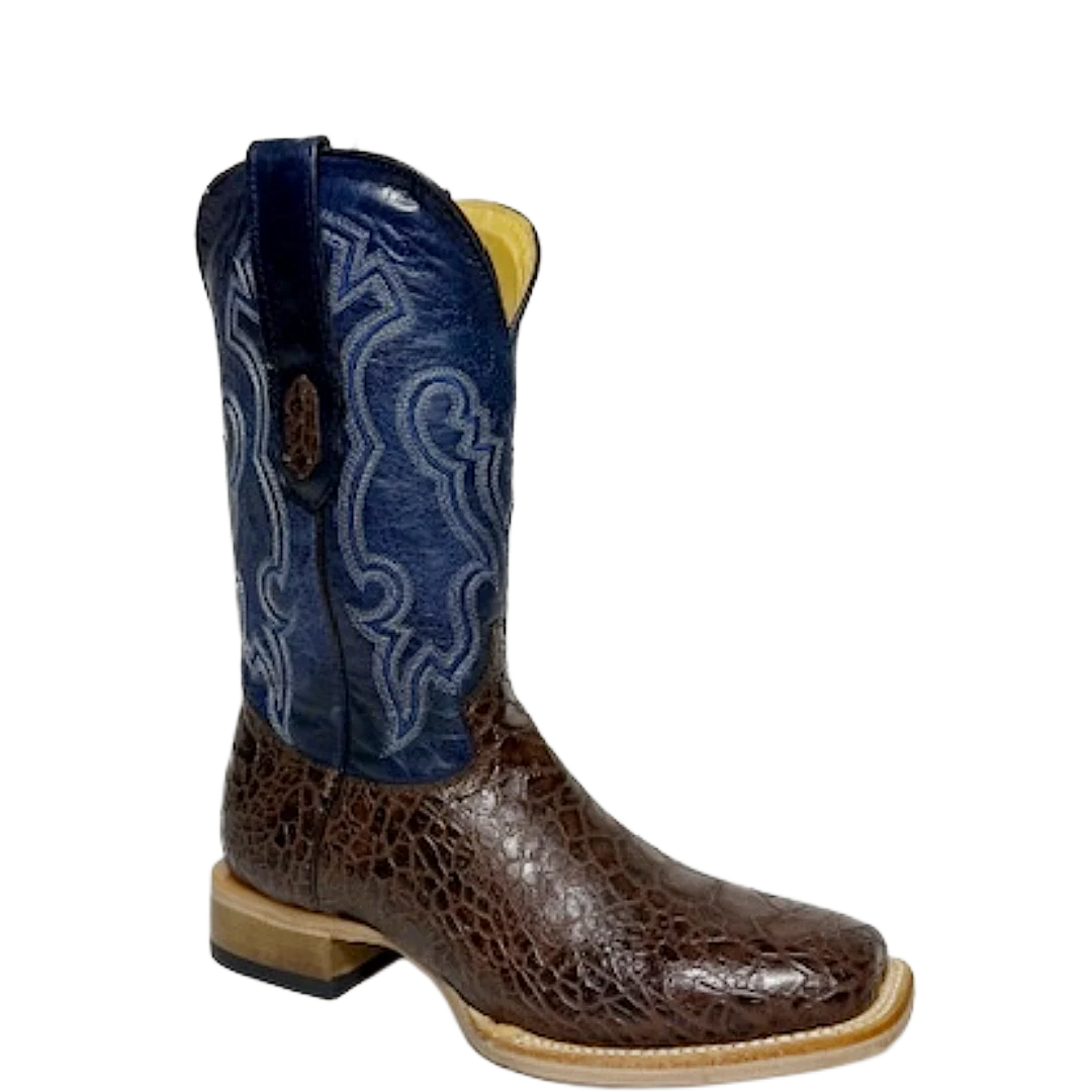 Cowtown Men's Brown Sea Turtle Print Leather Western Boot